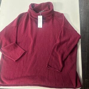 Eileen Fisher Rich Red Turtleneck Sweater Large